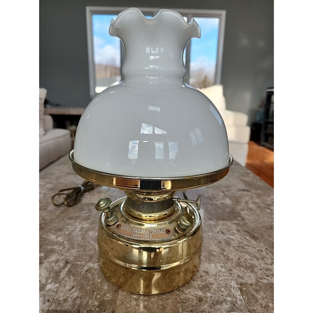 Vintage Mailor & Company Lamp With Milk Glass Shade